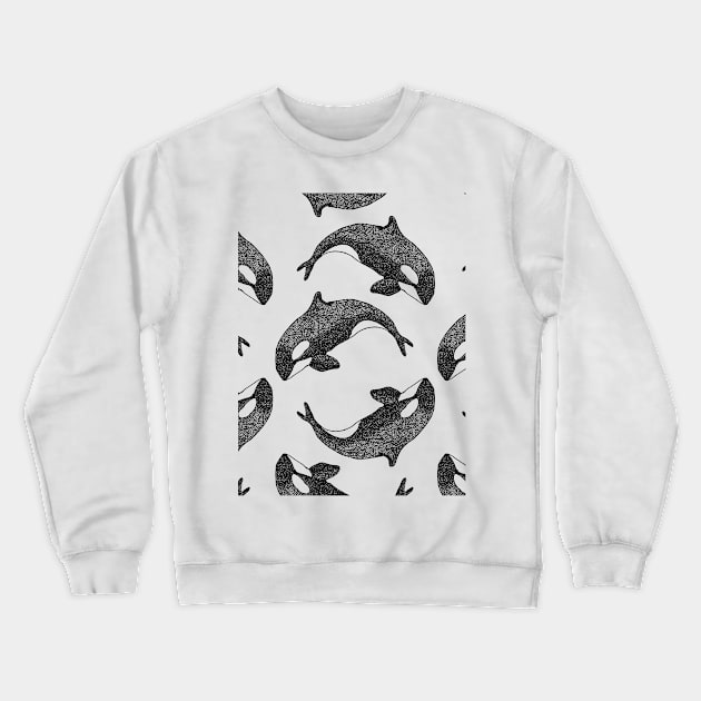 Dancing Orca - black Crewneck Sweatshirt by TheAlbinoSnowman